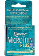 Kimono Microthin Plus Auq Lube Condoms 3 Pack