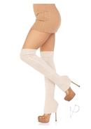 Leg Avenue Extra Long Ribbed Knit Leg Warmers - O/s - Ivory